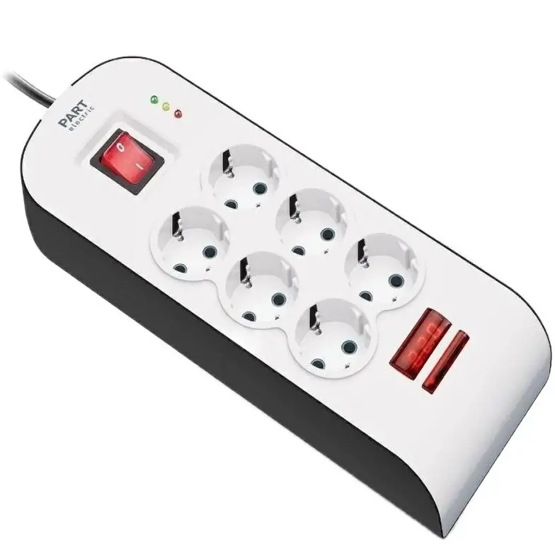 محافظ شش خانه ارتدار باکلید با کابل 3 متری کد 8795 پارت الکتریک