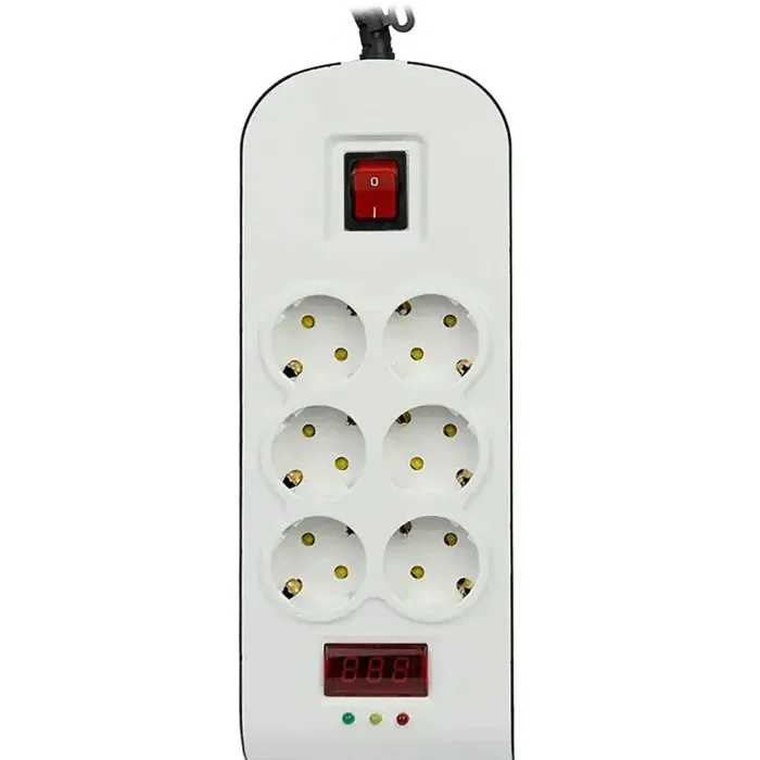 محافظ شش خانه ارتدار باکلید با کابل 3 متری کد 8795 پارت الکتریک - تصویر 2